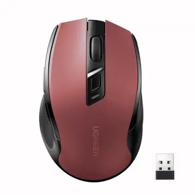 Ugreen Optisk Trådlös USB-Mus 2.4GHz 4000 DPI MU006 - Röd