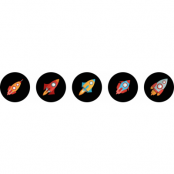 Camcovr Sticker Set Rockets - Svart