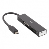 Deltaco USB 3.1 minneskortläsare med Typ C-kontakt 4-fack svart