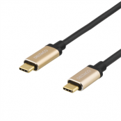 Deltaco USB-kabel USB-C till USB-C 60W, 0,5 m - Svart