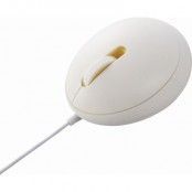ELECOM Egg Mouse, optisk mus, 1000 DPI, USB, vit