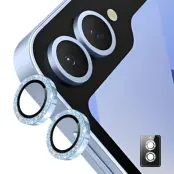 ENKAY Galaxy Z Flip 7 Linsskydd Härdat Glas Glitter - Blå
