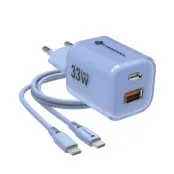 Forcell Snabbladdare USB-C/USB-A 33W USB-C Kabel GaN III PD QC