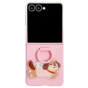 Galaxy Z Flip 7 Mobilskal Silikon Ring Med Sticker - Gradient Rosa