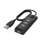 Hama Hub USB-A 2.0 Switch 4x Portar 480 Mbit/s - Svart
