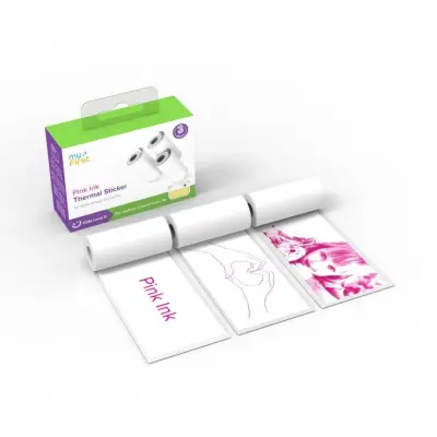 MyFirst Thermal Sticker - Vit med rosa tryck