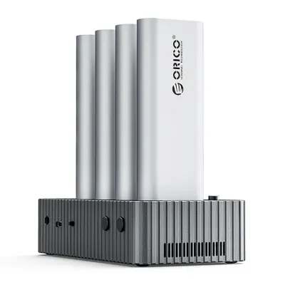 Orico 4-Diskdockningsstation M.2 NVME klonfunktion - Grå