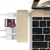 Satechi Type-C Pass Through USB Hub 3-i-1 hub - Guld