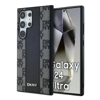 DKNY Mobilskal till Galaxy S24 Ultra MagSafe Läder Checkered Mono - Svart