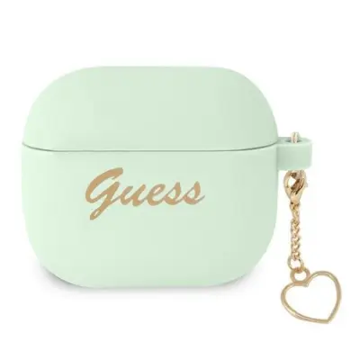 Guess AirPods 3 Skal Silicone Charm Heart Collection - Grön