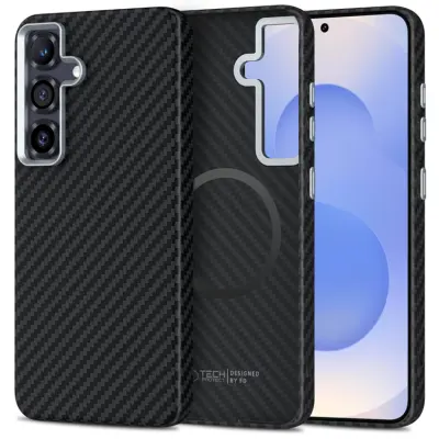 Tech Protect Galaxy S25 Mobilskal Magsafe Carbon - Svart/Silver