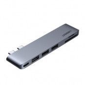 Ugreen 4in1 Multifunktionell HUB USB Typ-C 2x MacBook Pro/Air - Grå