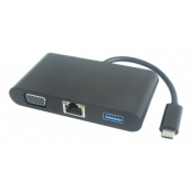 USB-C dockningsstation med USB, ljud, bild & nätverk, svart