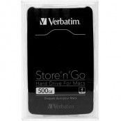 Verbatim extern hårddisk, 500GB, 2,5"", MAC, USB 3,0, svart