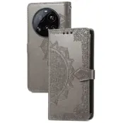 Xiaomi 15 Ultra Plånboksfodral Mandala Flower Läder - Grå