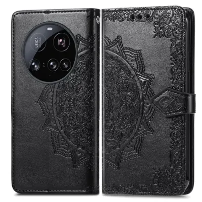 Xiaomi 15 Ultra Plånboksfodral Mandala Flower Läder - Svart