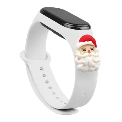 Xiaomi Mi Band 3/4 Silikon Strap Xmas Santa Claus - Vit