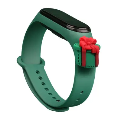 Xiaomi Mi Smart Band 5/6 Silikon Strap Xmas Gift - Mörkgrön