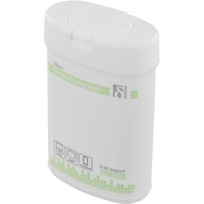 DELTACO våtservetter, för rengöring av bildskärmar, 100st små