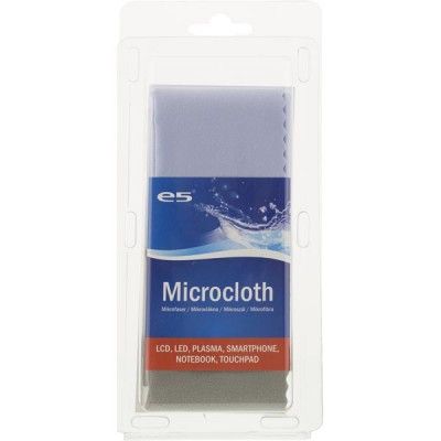 e5 Microfiberduk, för rengöring av bildskärmar, 30x30cm, 2-pack, grå/b