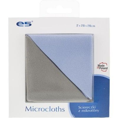 e5 Microfiberduk för rengöring av bildskärmar/glasytor, 2-pack