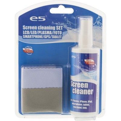 e5 rengöringskit, för rengöring av bildskärmar, 2xmicrofiberduk, 100ml