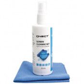 Qnect Cleaning Skärmrengöringssats, 100 ml + mikrofiberduk