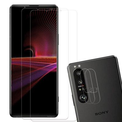 Sony Xperia 1 III [4-PACK] 2 X Kameralinsskydd Glas + 2 X Härdat Glas