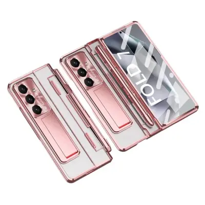 Mobilskal till Galaxy Z Fold7 med Skärmskydd och Stylus - Roséguld