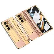 Galaxy Z Fold7 Mobilskal Kickstand med Stylus - Guld / Rosa