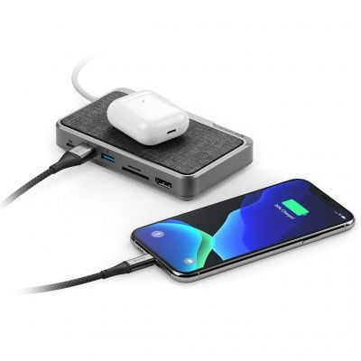 ALOGIC Ultra USB-C Dock WAVE - Qi laddare, powerbank 5000 mAh och USB-C hub
