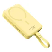 Baseus Magsafe Powerbank 10000mAh 30W Med Built-in USB-C Kabel - Gul