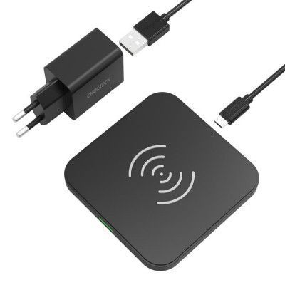 Choetech Qi 10W Trådlös Laddare Väggladdare 18W Micro USB Kabel 1.2m - Svart