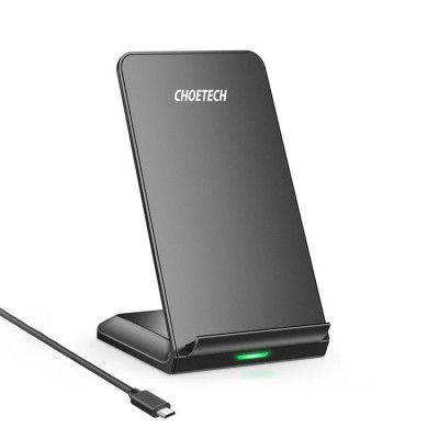 Choetech Set 2 x Qi Trådlöst Laddar Ställ 10W + Micro USB Kabel 1.2m - Svart