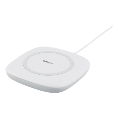 DELTACO Qi laddare, 7.5W USB Micro-B - Vit