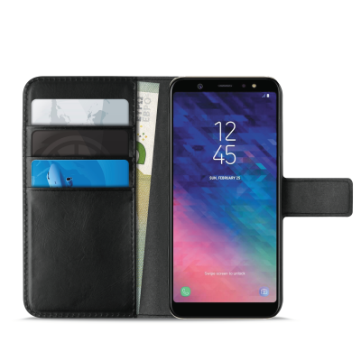 Puro Milano EcoLeather Wallet Galaxy A6 Plus 2018 - Svart