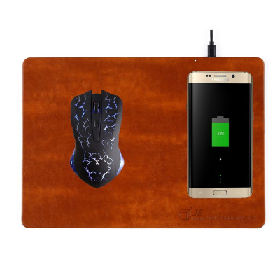 Qi Charging Mouse Pad 2-in-1 - Brun